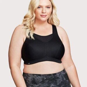 Glamorise Elite Performance Cami Sport Bra Black 50C No-Bounce Camisole Elite